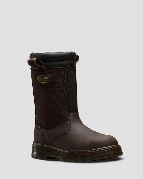 Dr Martens Pánské Pracovní Boty Corbel Steel Toe Waterproof Tmavě Hnědé, CZ-416723